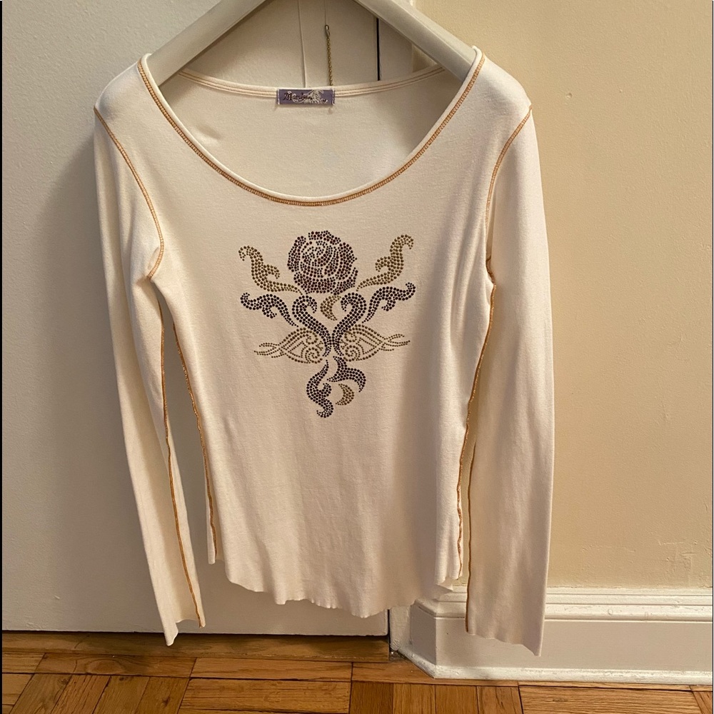 White Beaded Top